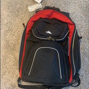 Black and red backpack. Used twice.